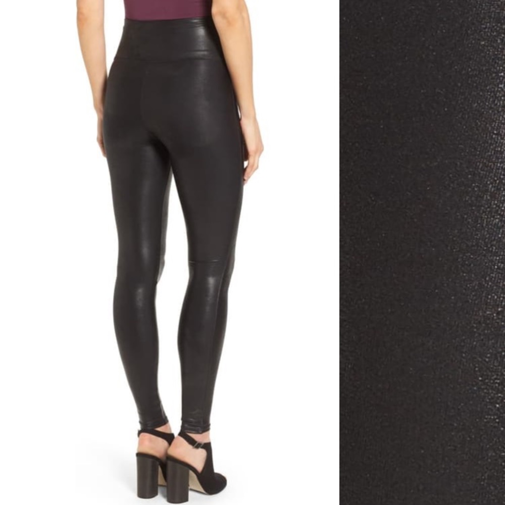 Spank faux leather leggings